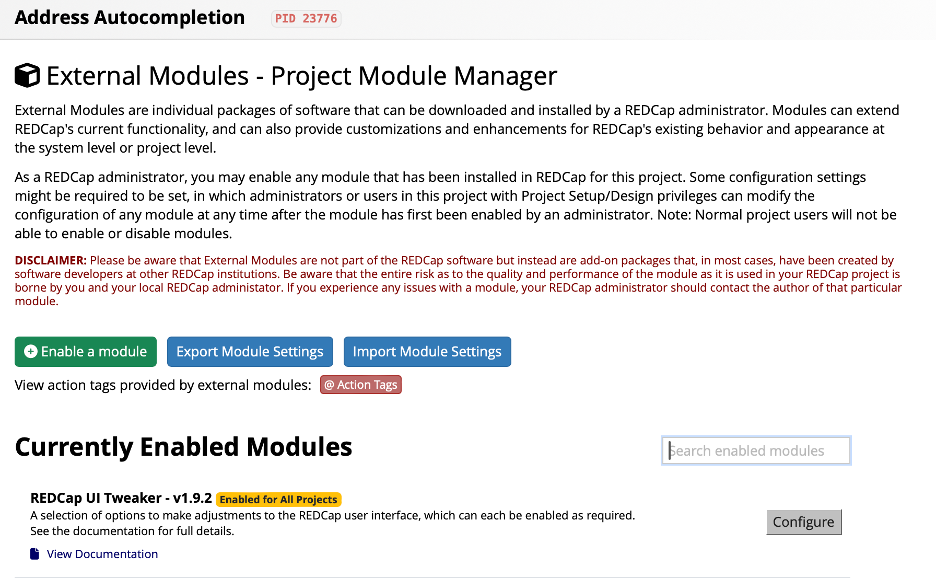 Searching for the module