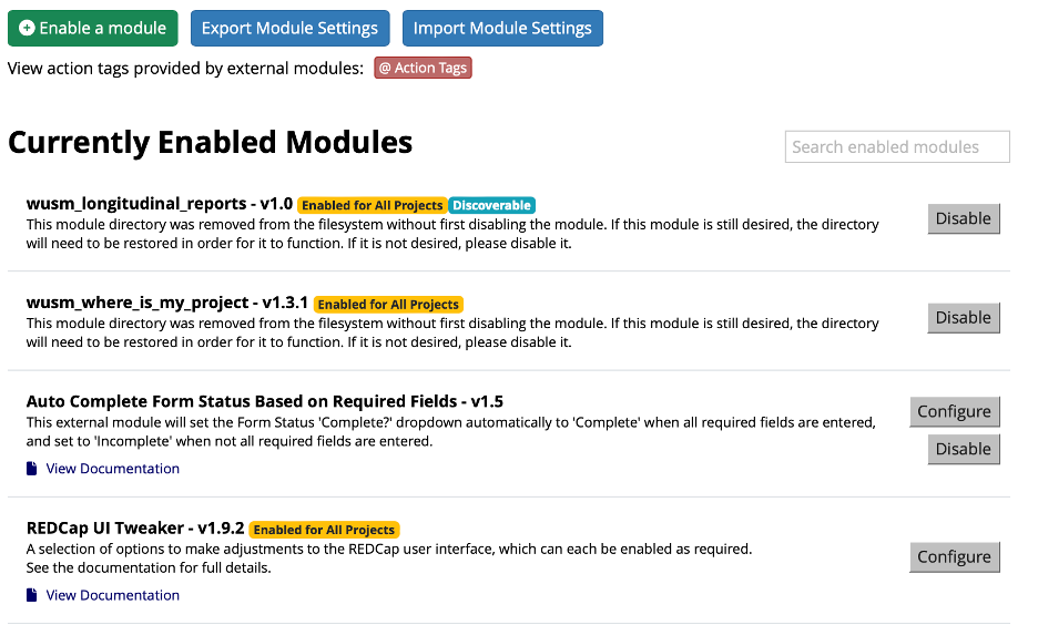 Searching for the module