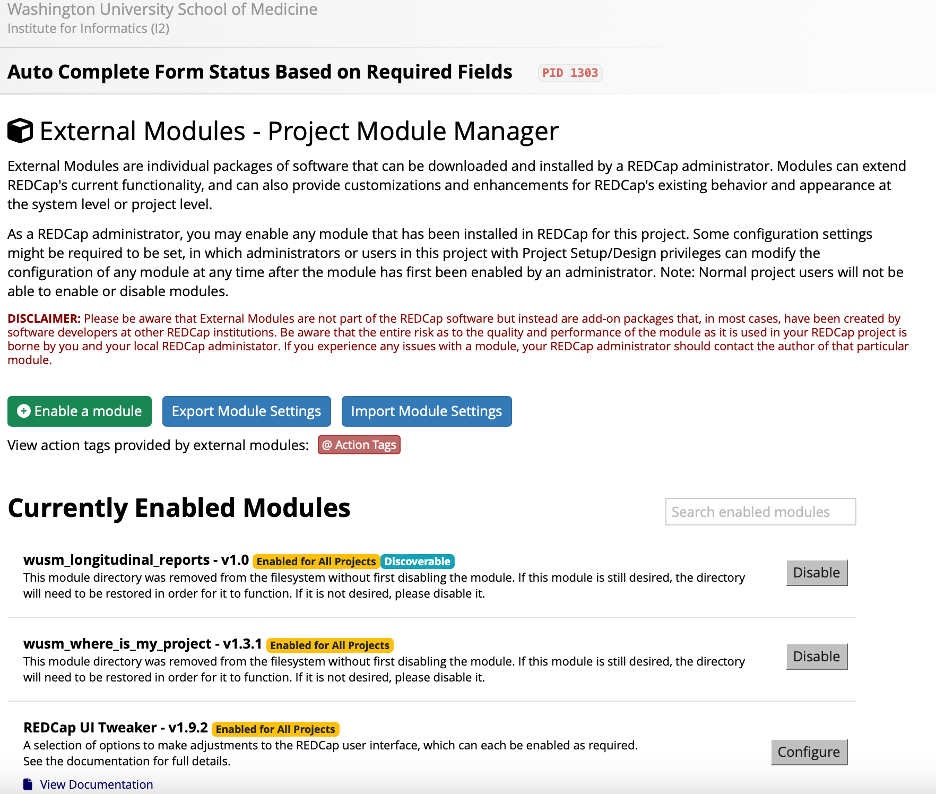 Searching for the module