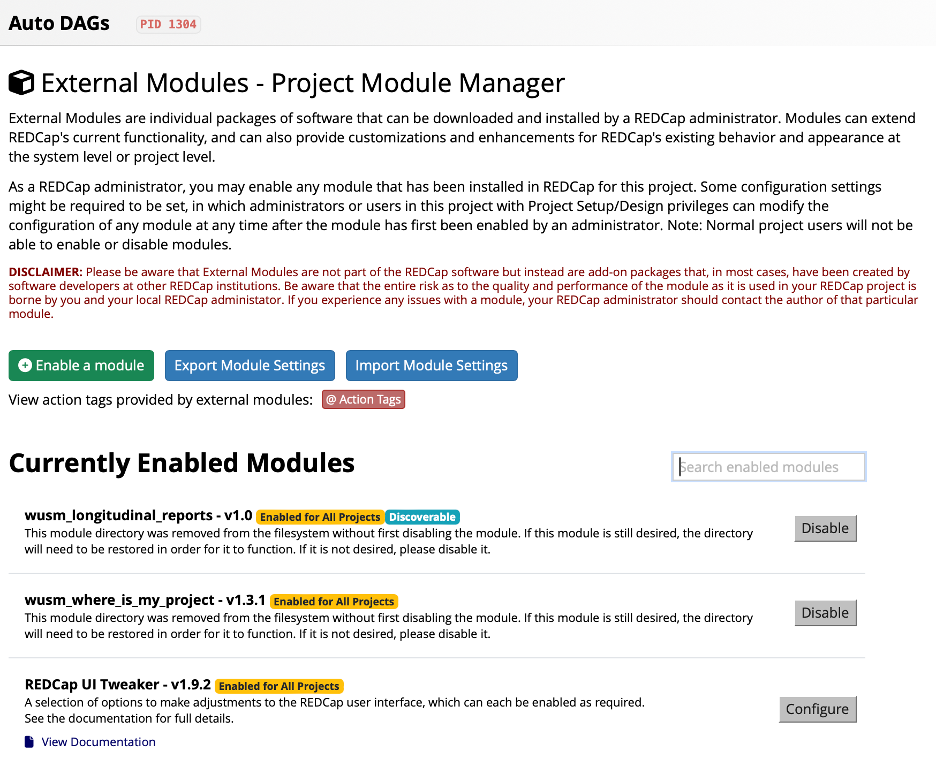 Searching for the module