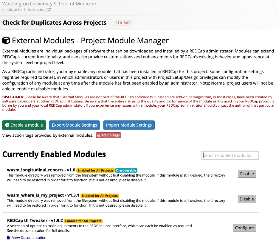 Searching for the module