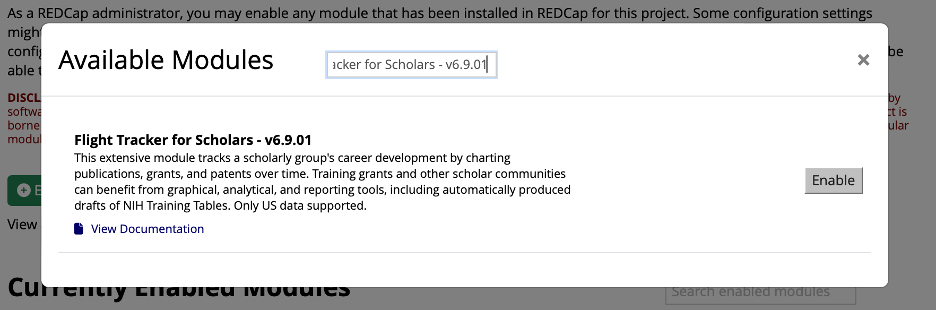 Searching for the module