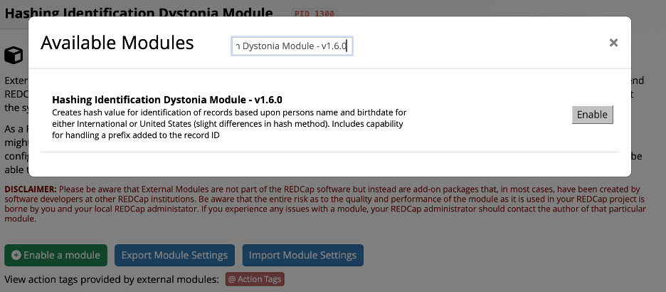 Searching for the module