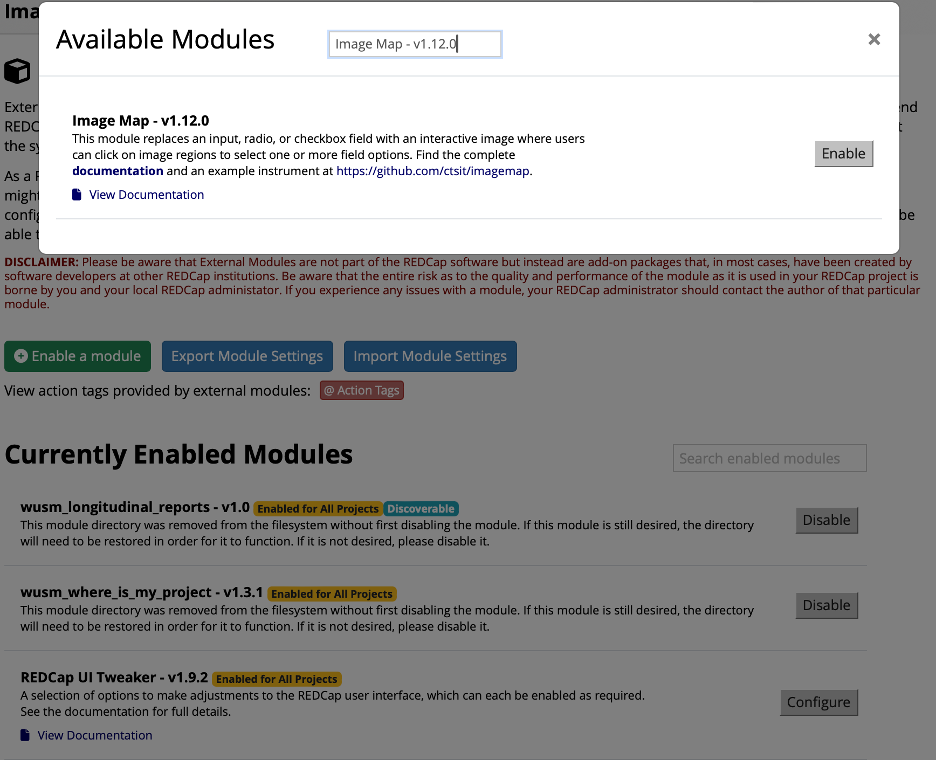 Searching for the module