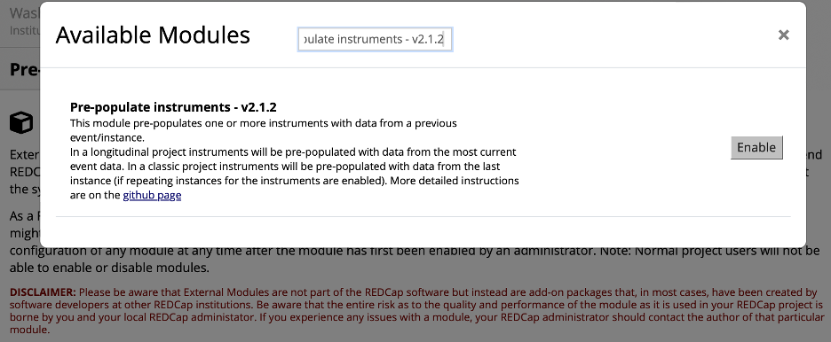 Searching for the module