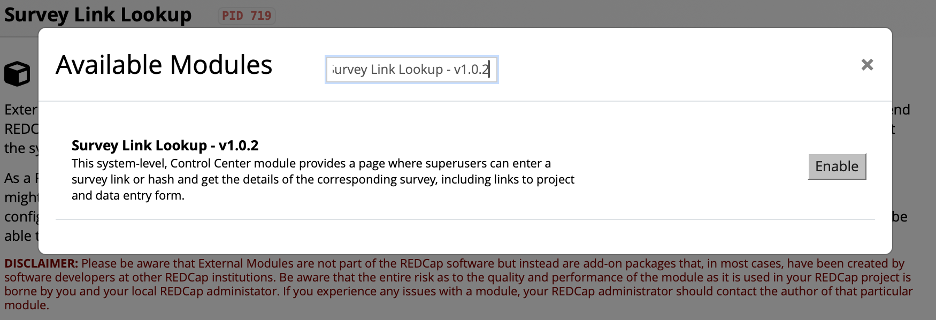 Searching for the module