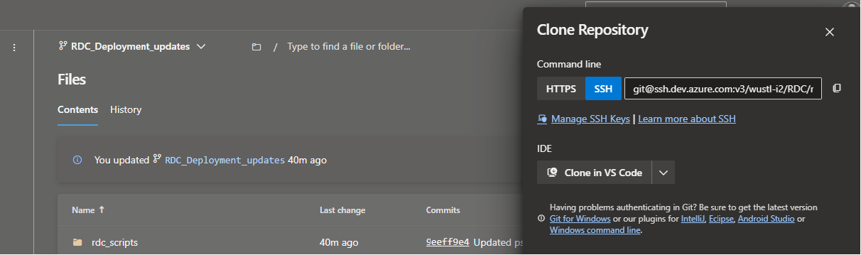 Then grab a copy of the ssh link presented
