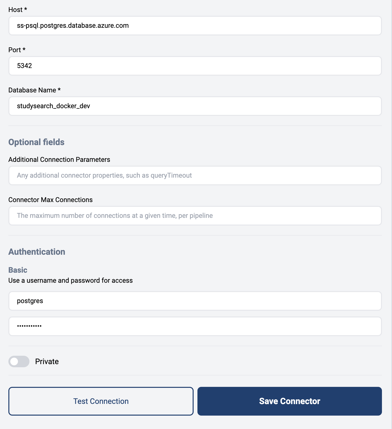 Enter Authentication Details