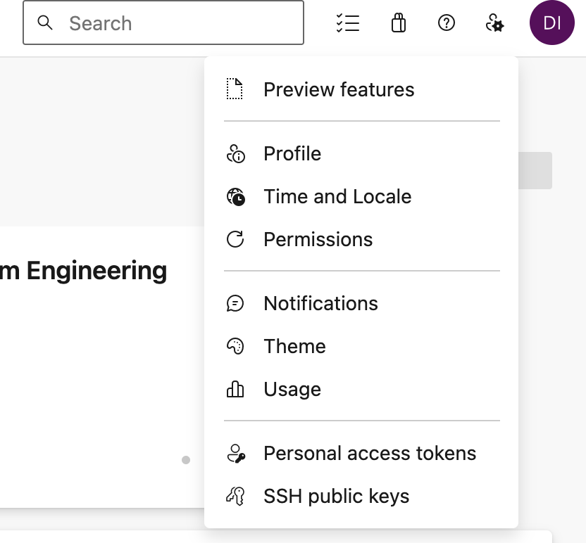 Azure DevOps SSH Public Key Settings